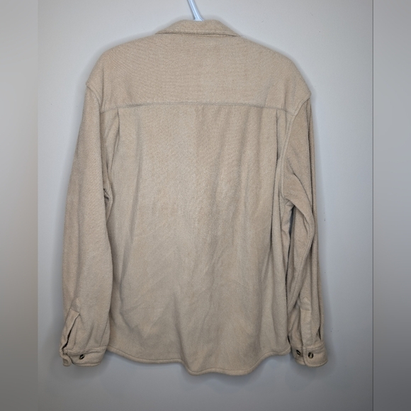 Vintage Ducks Unlimited Beige Tan Fleece Button Down Shirt Shacket Mens Large - Picture 2 of 6
